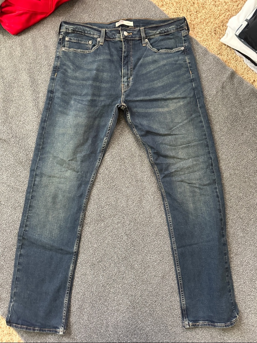 Signature by Levi Strauss Slim Tapered Washed Blue Jeans; 36/32